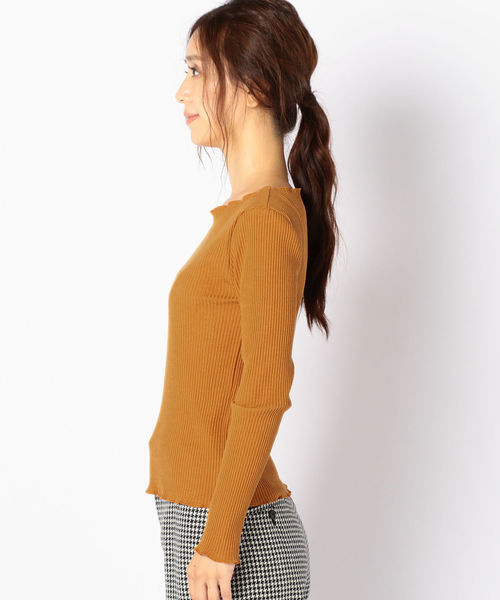 SHIPS（シップス）の「ギャラクシーリブトップス（Tシャツ/カットソー・レディース・ホワイト/ブラック/オレンジ/オリーブ・ONE SIZE）」の6枚目の写真