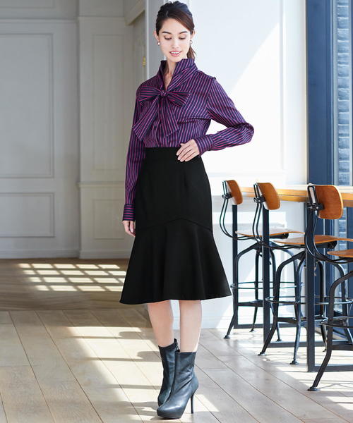 NARACAMICIE(ナラカミーチェ)の「ジョーゼットマーメイドスカート(スカート・レディース・ブラック/ピンク・SMALL/MEDIUM/LARGE)」の2枚目の写真