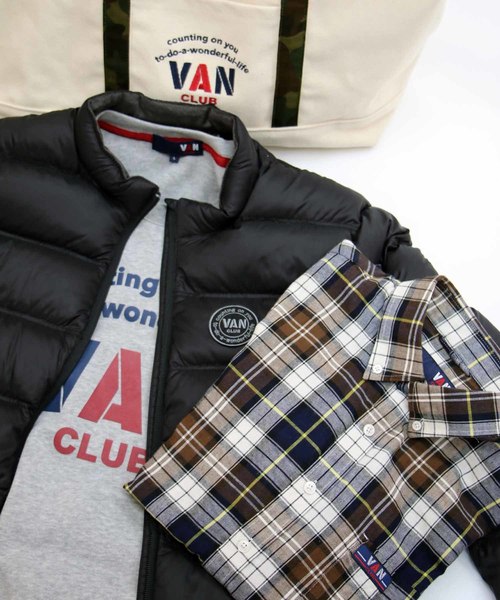 「VAN クラブ」　ハイブリッドダウンジャケット VAN CLUB ハイブリッドダウンジャケット M ネイビー