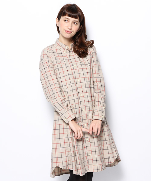 BEAMS BOY（ビームスボーイ）の「BEAMS BOY / タイプライター アンブレラ ワンピース（ワンピース・レディース・ブラック/ベージュ・ONE SIZE）」の2枚目の写真