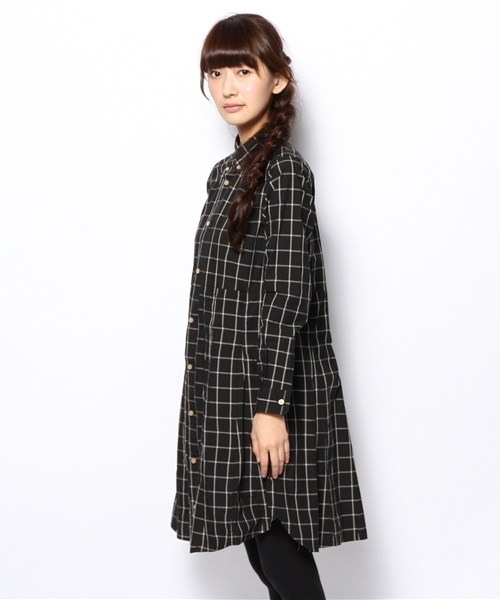 BEAMS BOY（ビームスボーイ）の「BEAMS BOY / タイプライター アンブレラ ワンピース（ワンピース・レディース・ブラック/ベージュ・ONE SIZE）」の4枚目の写真