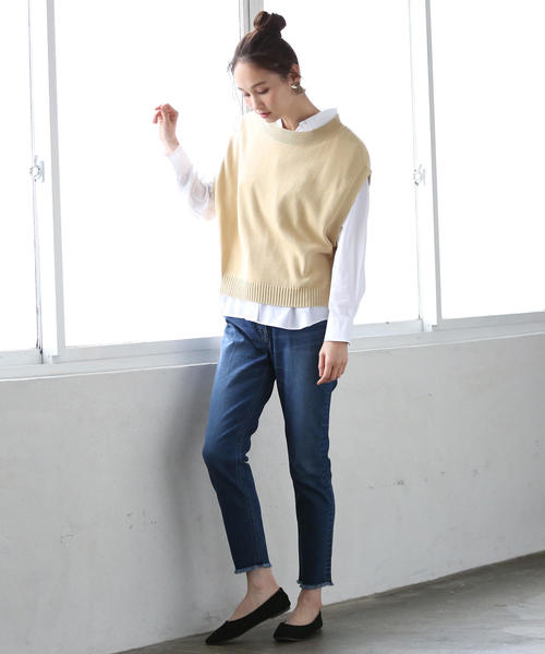 coen(コーエン)の「ストレッチデニムスリムクロップドパンツ(デニムパンツ・レディース・ライトブルー/ネイビー・LARGE/SMALL/MEDIUM)」の19枚目の写真