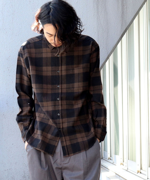 Confirm（コンファーム）の「Confirm / コンファーム チェックネルシャツ（シャツ/ブラウス・メンズ・ブラック/ベージュ/ネイビー/ブラウン/グレー/レッド・M/L）」の4枚目の写真