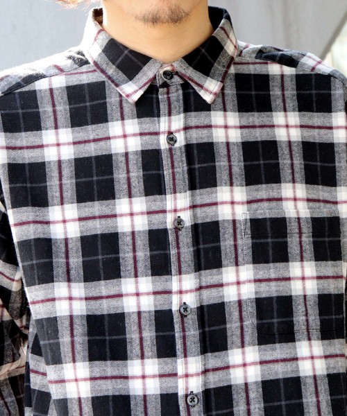 Confirm（コンファーム）の「Confirm / コンファーム チェックネルシャツ（シャツ/ブラウス・メンズ・ブラック/ベージュ/ネイビー/ブラウン/グレー/レッド・M/L）」の19枚目の写真