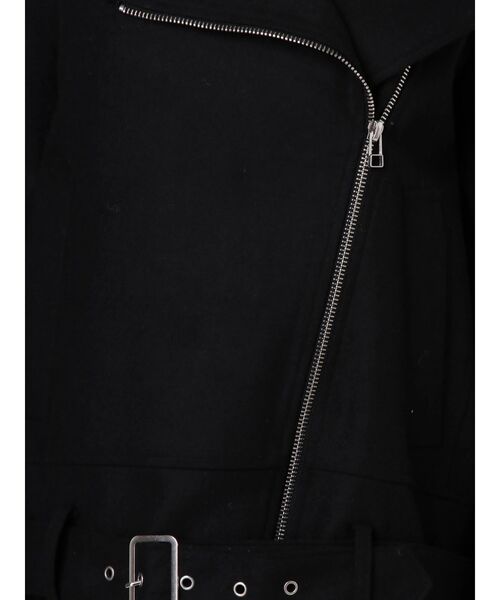 EMODA（エモダ）の「バルキーコンプレッションコート（ライダースジャケット・レディース・ブラック/ブラウン・FREE）」の4枚目の写真