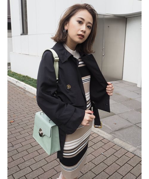 MURUA（ムルーア）の「スクエアメタルショルダーBAG（ショルダーバッグ・レディース・ブラック/ベージュ/ライトグリーン・FREE）」の8枚目の写真