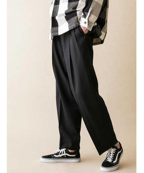 MONKEY TIME（モンキータイム）の「＜monkey time＞  TW TWILL WIDE 2P PANTS/ワイドパンツ（スラックス・メンズ・ブラック/ダークグリーン/ブラウン・SMALL/MEDIUM/LARGE）」の5枚目の写真