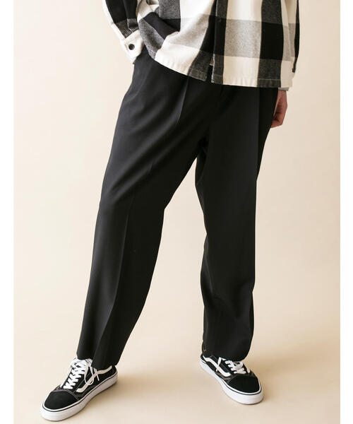 MONKEY TIME（モンキータイム）の「＜monkey time＞  TW TWILL WIDE 2P PANTS/ワイドパンツ（スラックス・メンズ・ブラック/ダークグリーン/ブラウン・SMALL/MEDIUM/LARGE）」の6枚目の写真