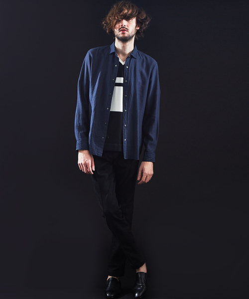 5351 POUR LES HOMMES(ゴーサンゴーイチプールオム)の「エアリーツイル製品ワッシャーシャツ(シャツ/ブラウス・メンズ・ブラック/ネイビー/グリーン・44/46/48/50)」の1枚目の写真