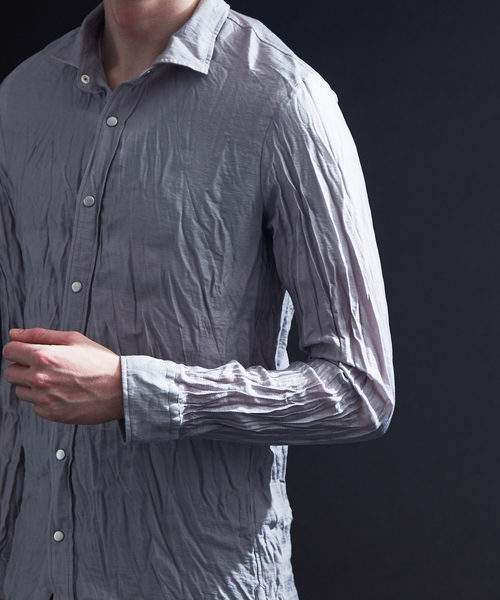 5351 POUR LES HOMMES(ゴーサンゴーイチプールオム)の「エアリーツイル製品ワッシャーシャツ(シャツ/ブラウス・メンズ・ブラック/ネイビー/グリーン・44/46/48/50)」の21枚目の写真