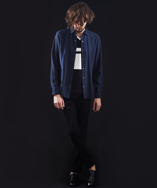 5351 POUR LES HOMMES(ゴーサンゴーイチプールオム)の「エアリーツイル製品ワッシャーシャツ(シャツ/ブラウス・メンズ・ブラック/ネイビー/グリーン・44/46/48/50)」の16枚目の写真