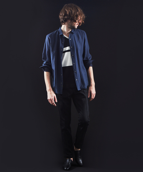 5351 POUR LES HOMMES(ゴーサンゴーイチプールオム)の「エアリーツイル製品ワッシャーシャツ(シャツ/ブラウス・メンズ・ブラック/ネイビー/グリーン・44/46/48/50)」の15枚目の写真
