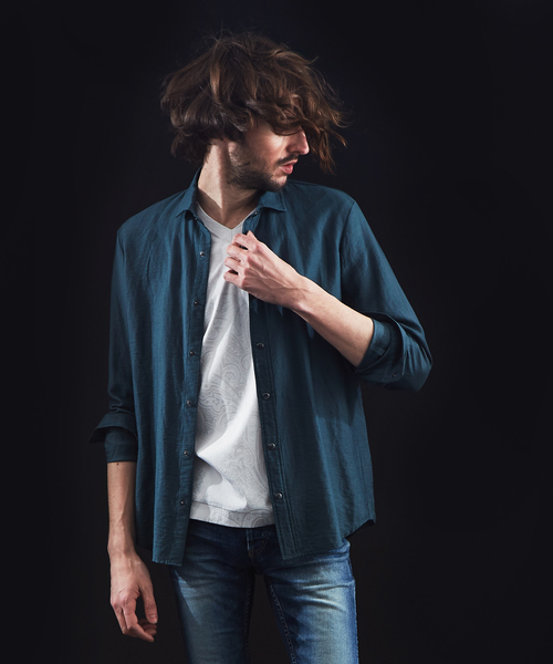 5351 POUR LES HOMMES(ゴーサンゴーイチプールオム)の「エアリーツイル製品ワッシャーシャツ(シャツ/ブラウス・メンズ・ブラック/ネイビー/グリーン・44/46/48/50)」の13枚目の写真