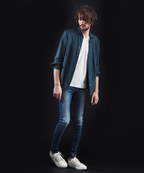 5351 POUR LES HOMMES(ゴーサンゴーイチプールオム)の「エアリーツイル製品ワッシャーシャツ(シャツ/ブラウス・メンズ・ブラック/ネイビー/グリーン・44/46/48/50)」の12枚目の写真