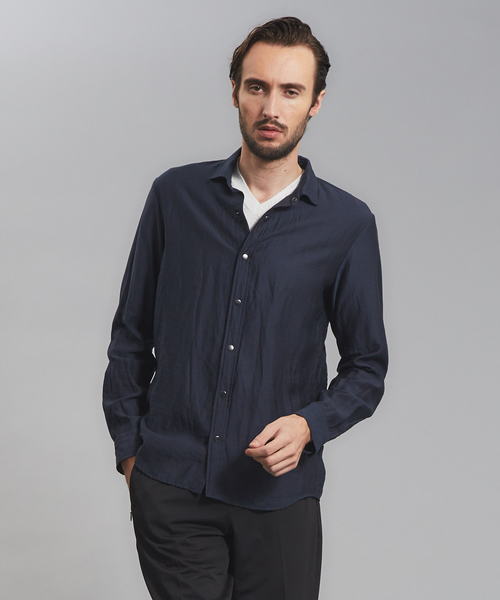 5351 POUR LES HOMMES(ゴーサンゴーイチプールオム)の「エアリーツイル製品ワッシャーシャツ(シャツ/ブラウス・メンズ・ブラック/ネイビー/グリーン・44/46/48/50)」の10枚目の写真