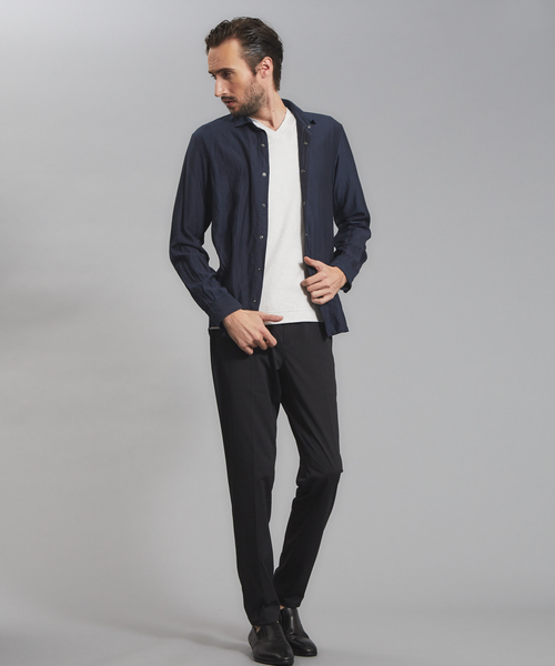 5351 POUR LES HOMMES(ゴーサンゴーイチプールオム)の「エアリーツイル製品ワッシャーシャツ(シャツ/ブラウス・メンズ・ブラック/ネイビー/グリーン・44/46/48/50)」の9枚目の写真