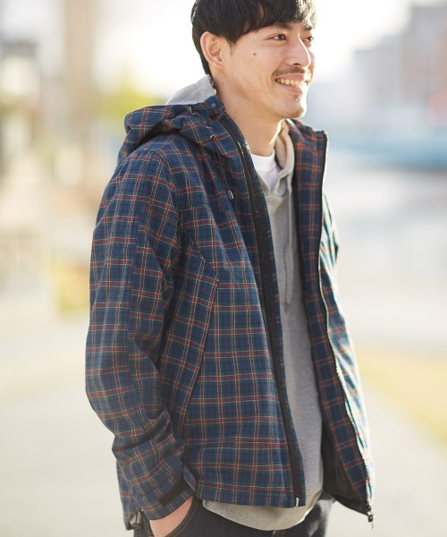 improves(インプローブス)の「チェック柄マウンテンパーカー(マウンテンパーカー)」|ブルー