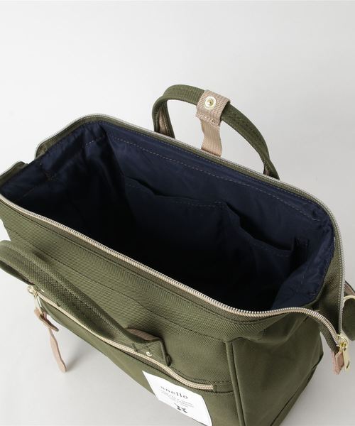 anello(アネロ)の「【anello / アネロ】ポリエステル口金2WAYミニショルダーバッグ(ショルダーバッグ・レディース・ライトグレー/ライトブルー/ブラック/ネイビー/グレー/カーキ/ブルー/カモフラージュ/マスタード/チャコールグレー×ブラック/ブルーグリーン/トリコロール/ダークオレンジ/ブラック×グリーン/グレー×ピンク/イエロー×グレー/ピンク/グレー系その他・FREE)」の22枚目の写真