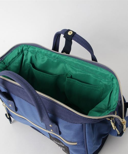 anello(アネロ)の「【anello / アネロ】ポリエステル口金2WAYミニショルダーバッグ(ショルダーバッグ・レディース・ライトグレー/ライトブルー/ブラック/ネイビー/グレー/カーキ/ブルー/カモフラージュ/マスタード/チャコールグレー×ブラック/ブルーグリーン/トリコロール/ダークオレンジ/ブラック×グリーン/グレー×ピンク/イエロー×グレー/ピンク/グレー系その他・FREE)」の20枚目の写真