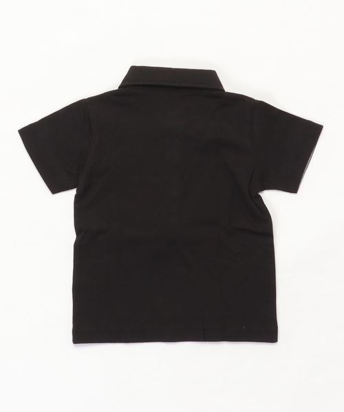 BeBe（ベベ）の「BeBe/天竺袖折り返しポロシャツ（ポロシャツ・キッズ・ホワイト/ブラック・140/150/120/100/90/80/130/110）」の3枚目の写真