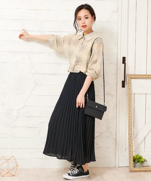 Girly Doll（ガーリードール）の「花柄 ロングプリーツスカート（スカート・レディース・ホワイト系その他/レオパード/ドット/ブラック系その他/グレー系その他/ブラック系その他2/ブラック/グリーン系その他2/グリーン系その他/グレー/ホワイト系その他2/ブルー/ベージュ・M/L）」の21枚目の写真