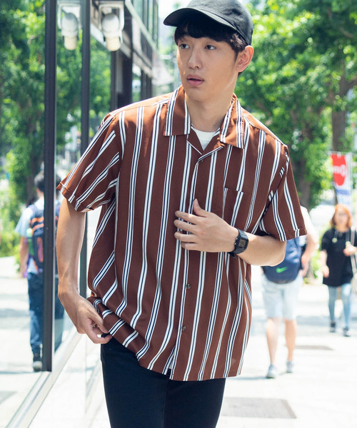 WEGO（ウィゴー）の「WEGO/クラブストライプ開襟ポプリンシャツ（シャツ/ブラウス・メンズ・その他1/その他2/その他3/その他4/その他8/その他7/その他6/その他5・MEDIUM/LARGE）」の2枚目の写真