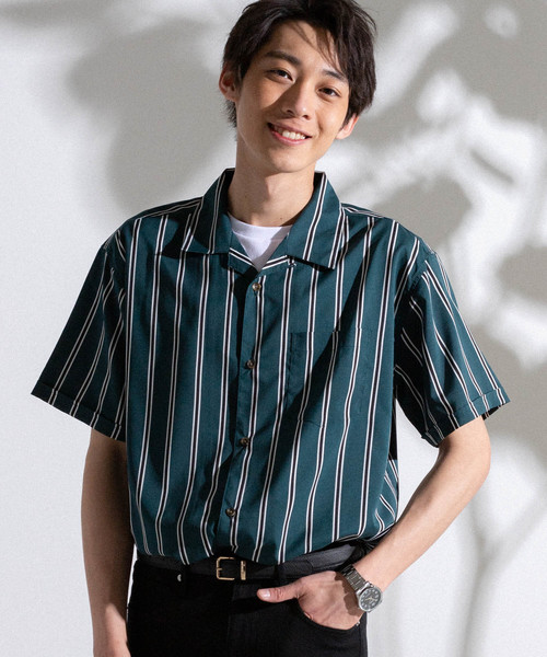 WEGO（ウィゴー）の「WEGO/クラブストライプ開襟ポプリンシャツ（シャツ/ブラウス・メンズ・その他1/その他2/その他3/その他4/その他8/その他7/その他6/その他5・MEDIUM/LARGE）」の7枚目の写真