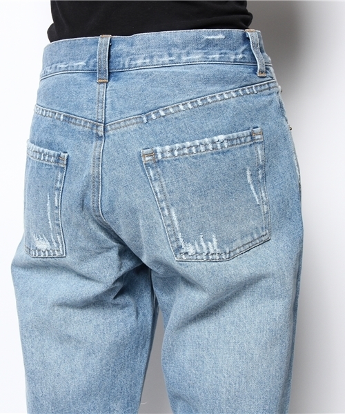 mystic（ミスティック）の「ダメージデニムテーパード（デニムパンツ・レディース・ブルー/ホワイト・1/2）」の7枚目の写真