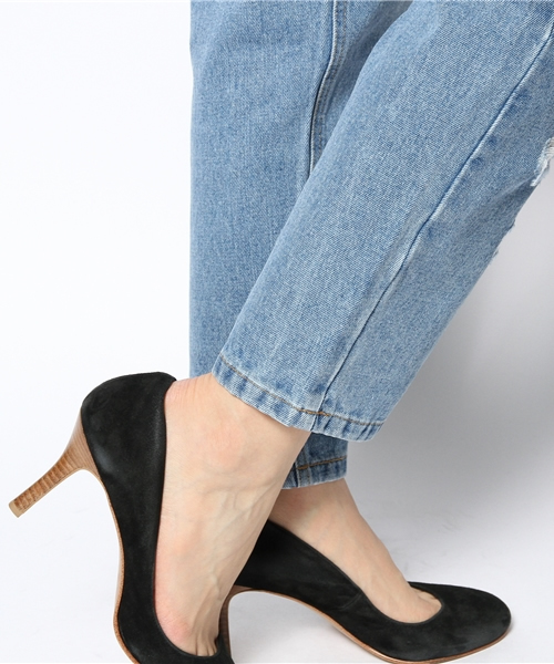 mystic（ミスティック）の「ダメージデニムテーパード（デニムパンツ・レディース・ブルー/ホワイト・1/2）」の5枚目の写真