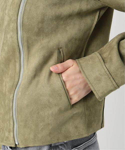 B.C STOCK（ベーセーストック）の「フェイクスエードストレッチブルゾン（ブルゾン・レディース・ライトグレー/カーキ/ブラウン・FREE）」の6枚目の写真