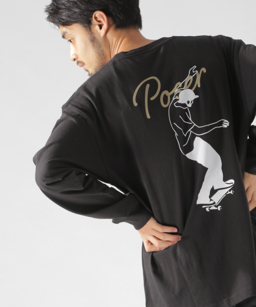 BAYFLOW(ベイフロー)の「【POSER(ポーザー)】バックプリントL/S TEE(Tシャツ/カットソー・メンズ・ホワイト/ブラック/オフホワイト/チャコール・MEDIUM/LARGE)」の4枚目の写真