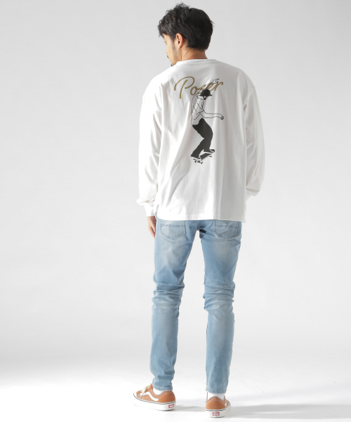 BAYFLOW(ベイフロー)の「【POSER(ポーザー)】バックプリントL/S TEE(Tシャツ/カットソー・メンズ・ホワイト/ブラック/オフホワイト/チャコール・MEDIUM/LARGE)」の7枚目の写真