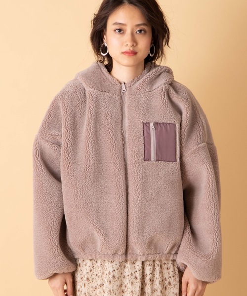 WEGO(ウィゴー)の「WEGO/リバーシブルボアフリースパーカー(ブルゾン・レディース・ホワイト/ベージュ/ピンク/ライトパープル/ライトピンク/ホワイト系その他・FREE)」の20枚目の写真