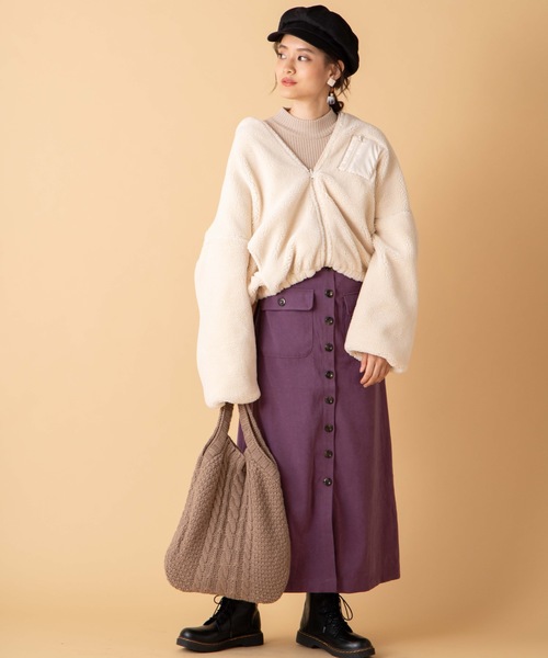 WEGO(ウィゴー)の「WEGO/リバーシブルボアフリースパーカー(ブルゾン・レディース・ホワイト/ベージュ/ピンク/ライトパープル/ライトピンク/ホワイト系その他・FREE)」の21枚目の写真