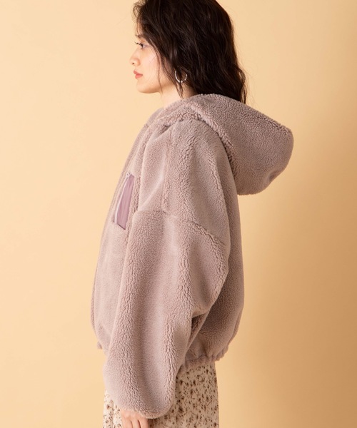 WEGO(ウィゴー)の「WEGO/リバーシブルボアフリースパーカー(ブルゾン・レディース・ホワイト/ベージュ/ピンク/ライトパープル/ライトピンク/ホワイト系その他・FREE)」の19枚目の写真