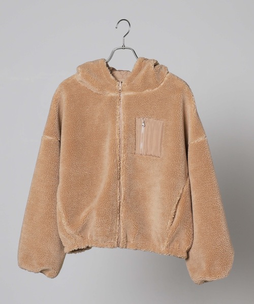 WEGO(ウィゴー)の「WEGO/リバーシブルボアフリースパーカー(ブルゾン・レディース・ホワイト/ベージュ/ピンク/ライトパープル/ライトピンク/ホワイト系その他・FREE)」の12枚目の写真