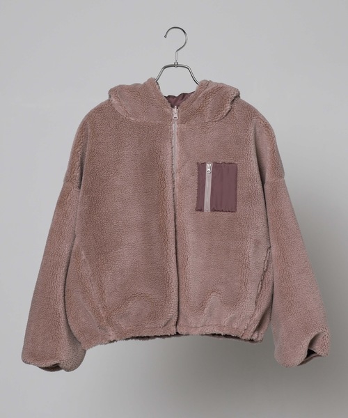 WEGO(ウィゴー)の「WEGO/リバーシブルボアフリースパーカー(ブルゾン・レディース・ホワイト/ベージュ/ピンク/ライトパープル/ライトピンク/ホワイト系その他・FREE)」の11枚目の写真
