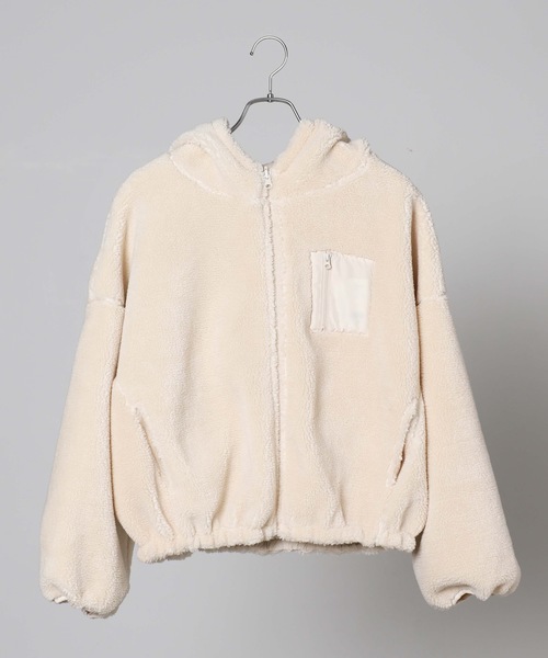 WEGO(ウィゴー)の「WEGO/リバーシブルボアフリースパーカー(ブルゾン・レディース・ホワイト/ベージュ/ピンク/ライトパープル/ライトピンク/ホワイト系その他・FREE)」の14枚目の写真