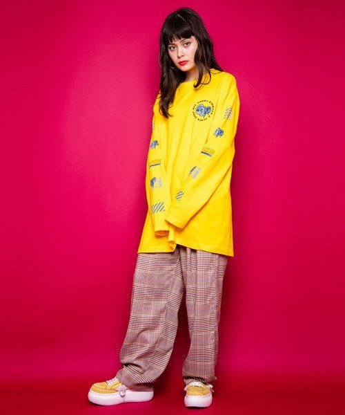 Candy Stripper(キャンディストリッパー)の「REFIND CHECK BAGGY パンツ(その他パンツ・レディース・ブラウン/カーキ・1/2)」の8枚目の写真