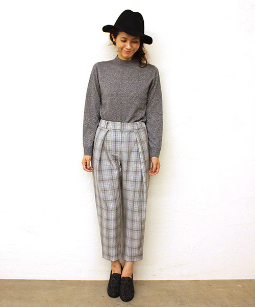 mystic（ミスティック）の「チェックタックパンツ（スラックス・レディース・グレー/チャコールグレー・FREE）」の8枚目の写真