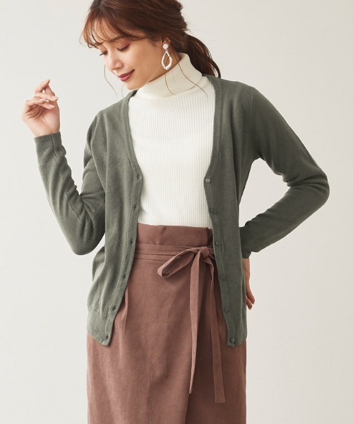 セール カシミヤタッチニットミドル丈カーディガン カーディガン ボレロ Pierrot ピエロ のファッション通販 Zozotown