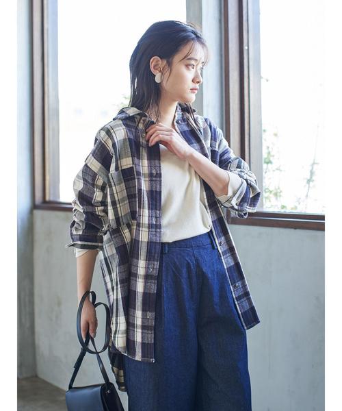 AMERICAN HOLIC（アメリカンホリック）の「Wポケット厚手チェックBIGシャツ ＊（シャツ/ブラウス・レディース・ホワイト系その他7/ブラウン系その他4/ブルー系その他5/その他5・FREE）」の22枚目の写真