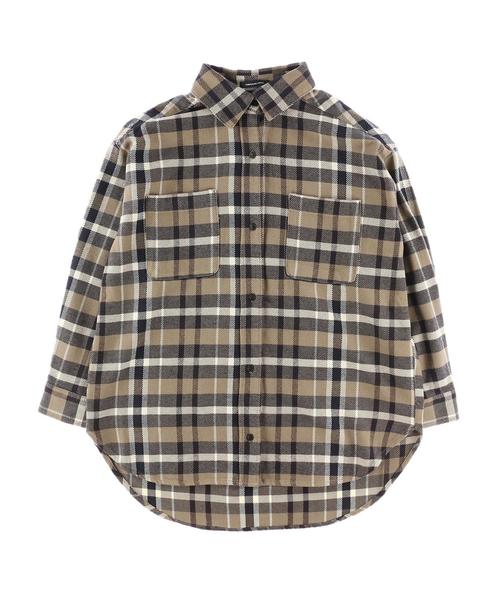 AMERICAN HOLIC（アメリカンホリック）の「Wポケット厚手チェックBIGシャツ ＊（シャツ/ブラウス・レディース・ホワイト系その他7/ブラウン系その他4/ブルー系その他5/その他5・FREE）」の10枚目の写真