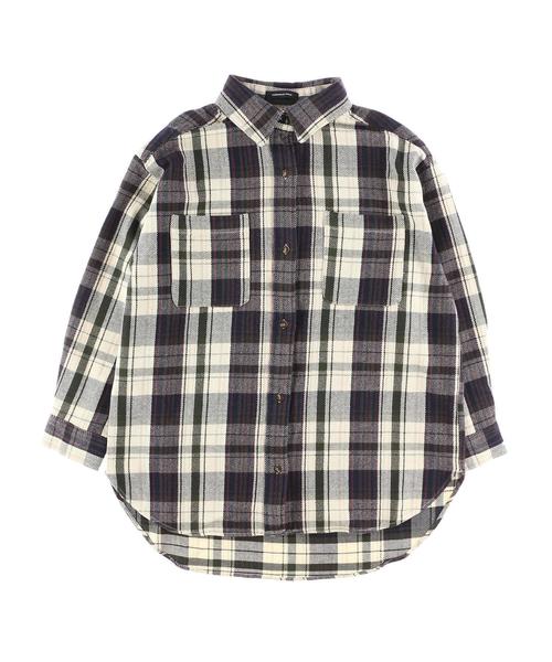 AMERICAN HOLIC（アメリカンホリック）の「Wポケット厚手チェックBIGシャツ ＊（シャツ/ブラウス・レディース・ホワイト系その他7/ブラウン系その他4/ブルー系その他5/その他5・FREE）」の9枚目の写真