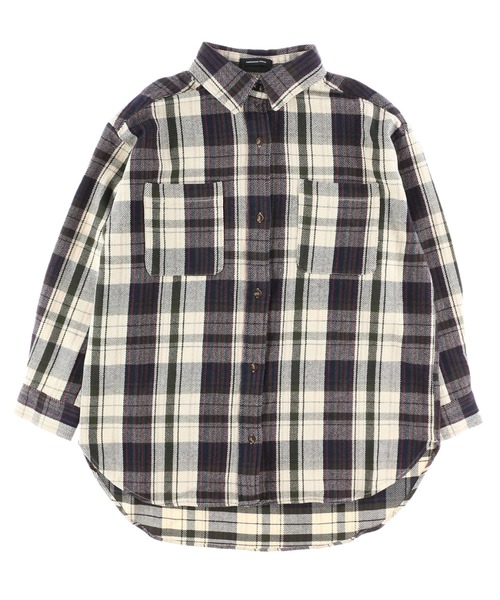 AMERICAN HOLIC（アメリカンホリック）の「Wポケット厚手チェックBIGシャツ ＊（シャツ/ブラウス・レディース・ホワイト系その他7/ブラウン系その他4/ブルー系その他5/その他5・FREE）」の8枚目の写真