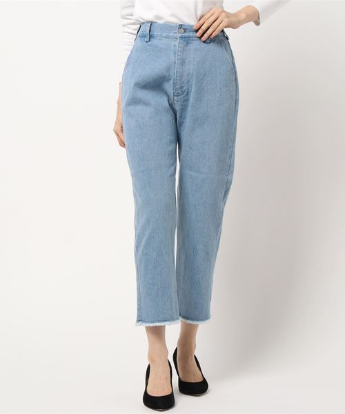 flower(フラワー)の「ステップフリンジパンツ(デニムパンツ・レディース・ブラック/ブルー・FREE)」の5枚目の写真