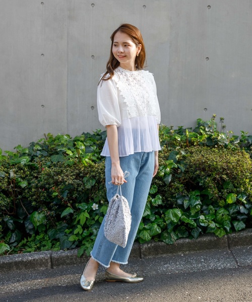 flower(フラワー)の「ステップフリンジパンツ(デニムパンツ・レディース・ブラック/ブルー・FREE)」の8枚目の写真