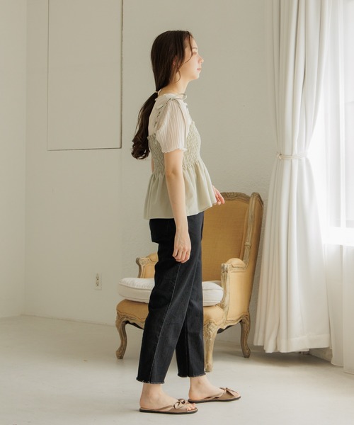 flower(フラワー)の「ステップフリンジパンツ(デニムパンツ・レディース・ブラック/ブルー・FREE)」の11枚目の写真