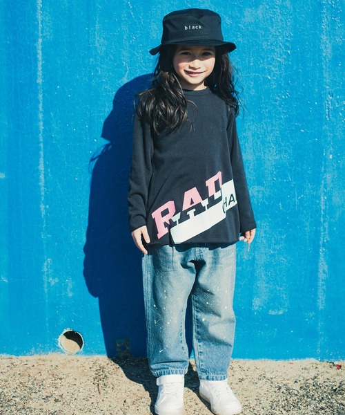 RADCHAP（ラッドチャップ）の「ビッグロゴチュニック（スウェット・キッズ・ブラック/ピンク・90cm/110cm/100cm/120cm/130cm/140cm/150cm）」の7枚目の写真