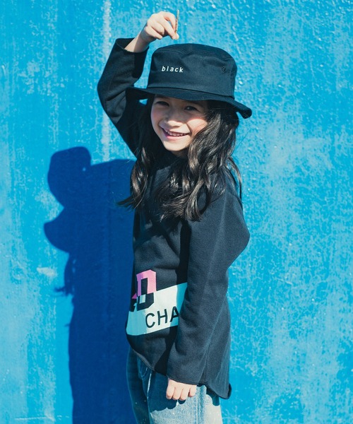 RADCHAP（ラッドチャップ）の「ビッグロゴチュニック（スウェット・キッズ・ブラック/ピンク・90cm/110cm/100cm/120cm/130cm/140cm/150cm）」の8枚目の写真